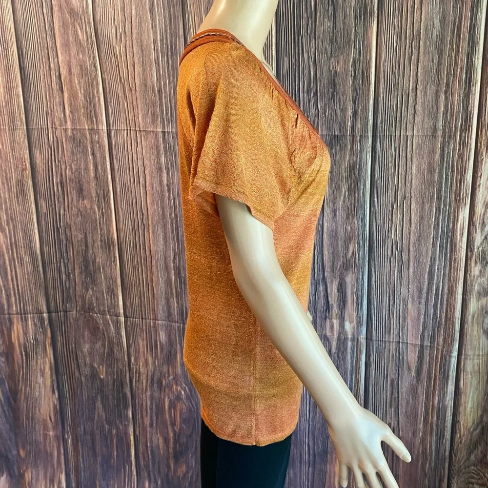 Michael Kors beautiful boho orange sunset blouse summer top size XS